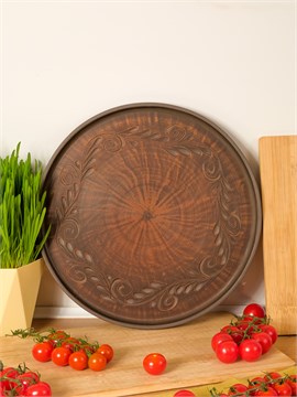 69-255.Ш  Блюдо для пиццы (Сервировочное) (Вьюнок) ; высота - 2,5см, ширина - 28см, длина - 28см 69-255.Ш