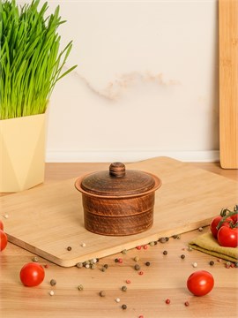69-037 Кокотница для жульена с крышкой (Гладь) 0,25 л. ; высота - 8см, ширина - 10см, длина - 10см 69-037