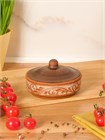 69-336 Блюдо для запекания/Кокотница с крышкой (Орнамент) 0,25 л. ; высота - 8см, ширина - 12см, длина - 12см 69-336