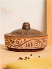69-336 Блюдо для запекания/Кокотница с крышкой (Орнамент) 0,25 л. ; высота - 8см, ширина - 12см, длина - 12см 69-336