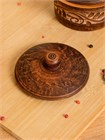 69-337 Кокотница для жульена с крышкой (Орнамент) 0,25 л. ; высота - 8см, ширина - 10см, длина - 10см 69-337